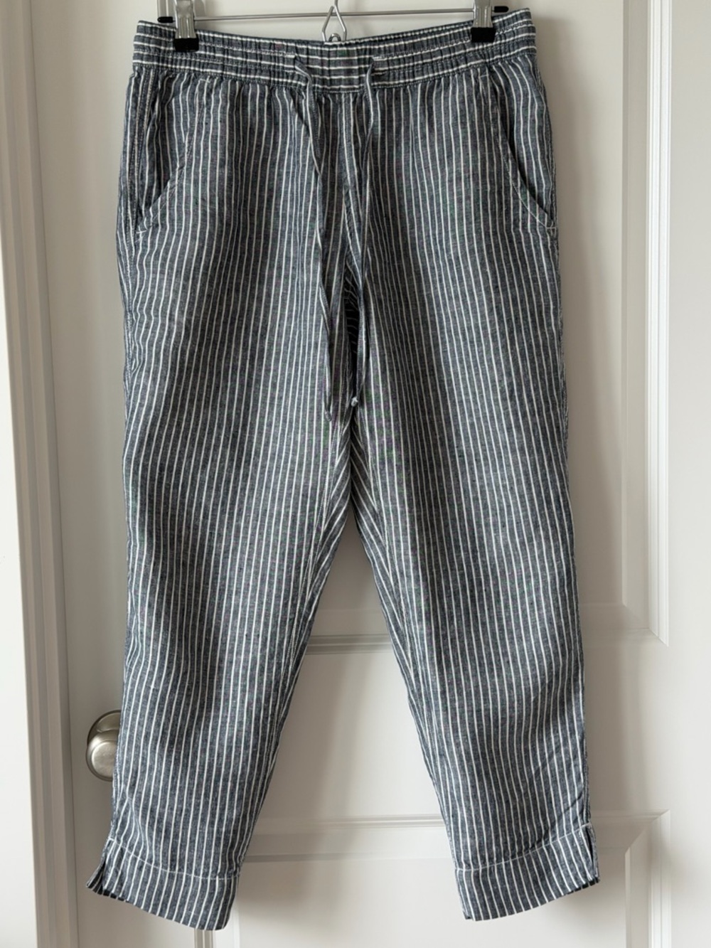L.L. Bean Stripped Linen Pull - On Ankle Pants - 4P